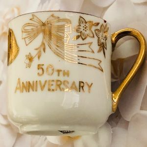 50th Anniversary Teacup 22k Gold -Norcrest